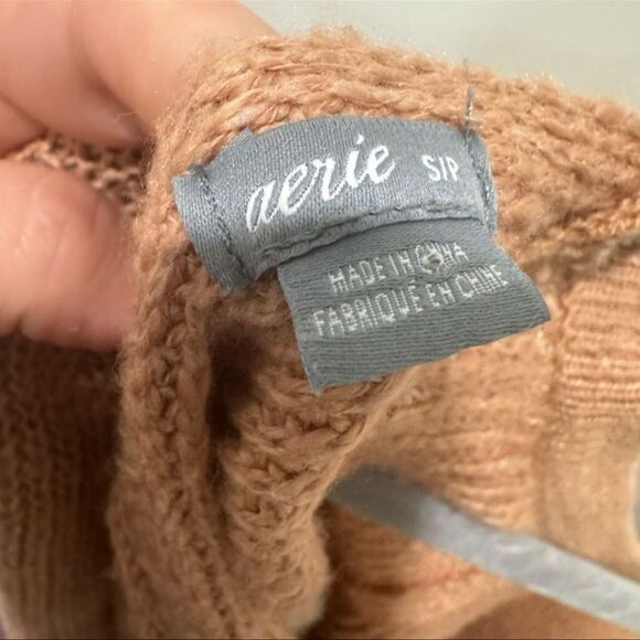 Aerie Tie-Back Oversized Sweater - Size Small - Beige/Peach - Picture 3 of 4